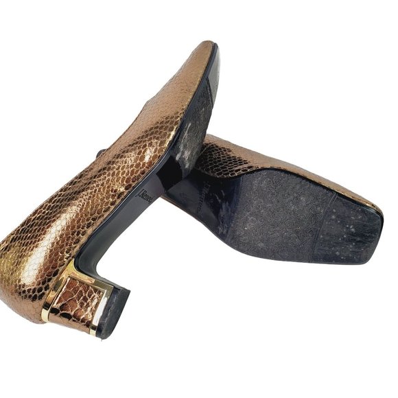 J. Renee Copper Snake Skin Padded Slipper Style Heel, Sz 6.5M - Picture 8 of 9